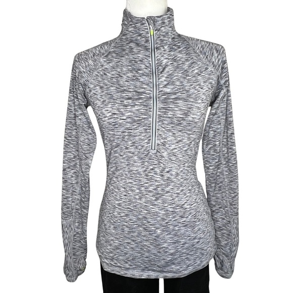 Athleta Mendoza Half Zip Running Pullover Space Dye Gray Blue XS Style 963964 03 - Picture 1 of 17